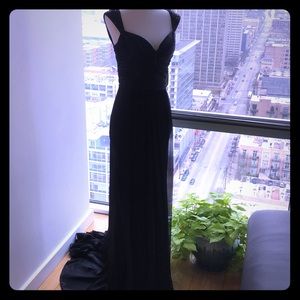 Dina Bar-El Black flowing evening gown